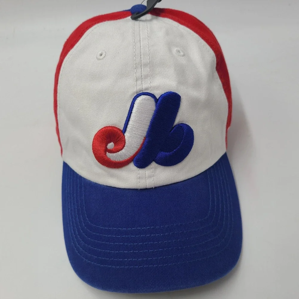 Montreal Expos Hat Fitted M 47 Brand Franchise White Blue Red MLB Pinwheel Men